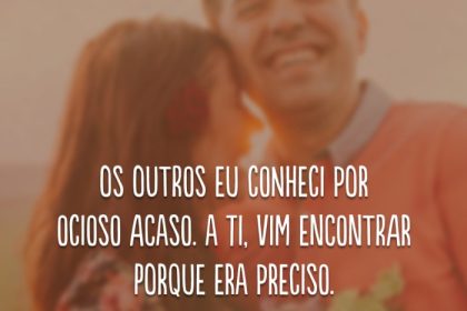 Os Outros Eu Conheci Por Ocioso Acaso. A Ti Vim Encontrar Porque Era Preciso